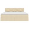 vidaXL Lova su daiktų laikymo vieta ir čiužiniu Kremas 160 x 200 cm