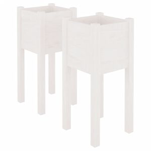 vidaXL Sodo loveliai, 2vnt., balti, 31x31x70cm, pu&scaron;ies masyvas