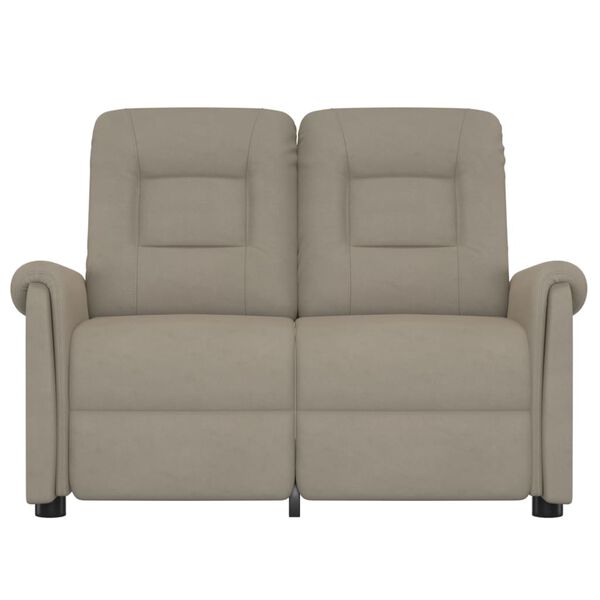 vidaXL Dvivietis atlošiamas masažinis krėslas, pilkas, audinys