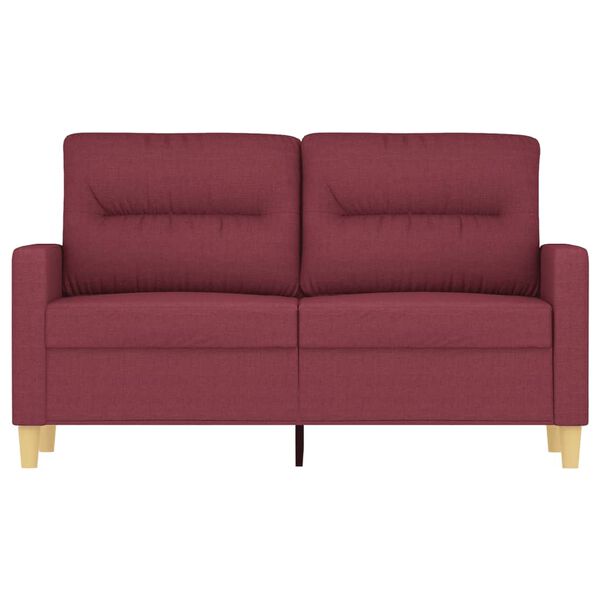 vidaXL Dvivietė sofa, raudonojo vyno spalvos, 120cm, audinys