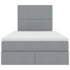 vidaXL Lova su daiktų laikymo vieta ir LED &Scaron;viesiai pilka 120 x 200 cm
