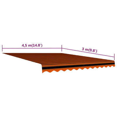 vidaXL Markizės uždangalas nuo saulės, oranžinis ir rudas, 450x300cm