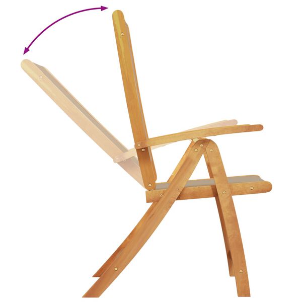 vidaXL Sulankstomos sodo kėdės, 8vnt., akacijos masyvas ir tekstilenas