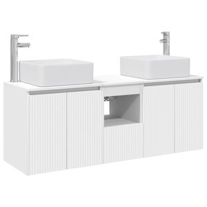 vidaXL Vonios spintos komplektas 3 vnt. Balta 135 x 35 x 80 cm