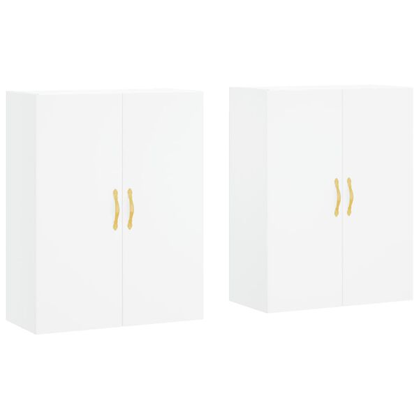 vidaXL Prie sienos montuojamos spintelės, 2vnt., baltos, 69,5x34x90cm