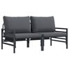 vidaXL Lauko Baldai 2 Vienetas Antracitas 80 x 80 x 71 cm Plienas