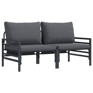 vidaXL Lauko Baldai 2 Vienetas Antracitas 80 x 80 x 71 cm Plienas