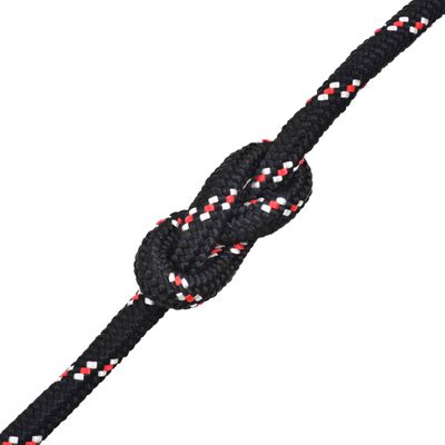 vidaXL Jūrinė virvė, polipropilenas, 12mm, 50m, juoda