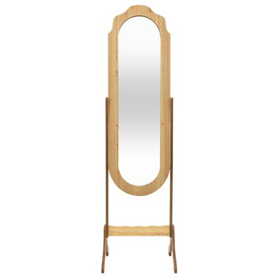 vidaXL Pastatomas veidrodis, šviesios medienos spalvos, 46x48x164cm