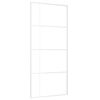 vidaXL Stumdomos durys, baltos, 90x205cm, ESG stiklas ir aliuminis