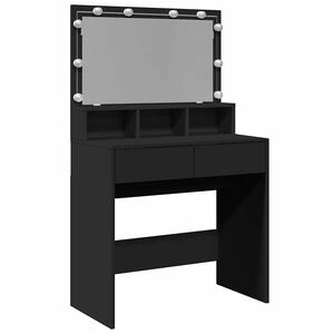 vidaXL Kosmetinis staliukas su LED, juodos spalvos, 80x41x134,5cm