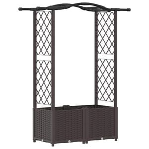 vidaXL Pakeltas lovas su trelėmis ir stogu Ruda 125 x 40 x 138 cm PP
