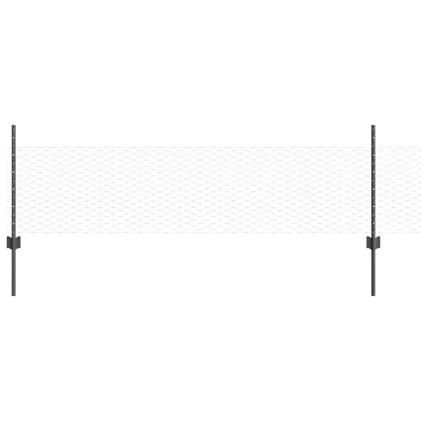 vidaXL Tvora su stulpais Pilka 0,5 x 10 m Plienas ir PVC