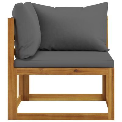 vidaXL Sodo baldų komplektas su pagalvėmis, 10 dalių, akacijos masyvas