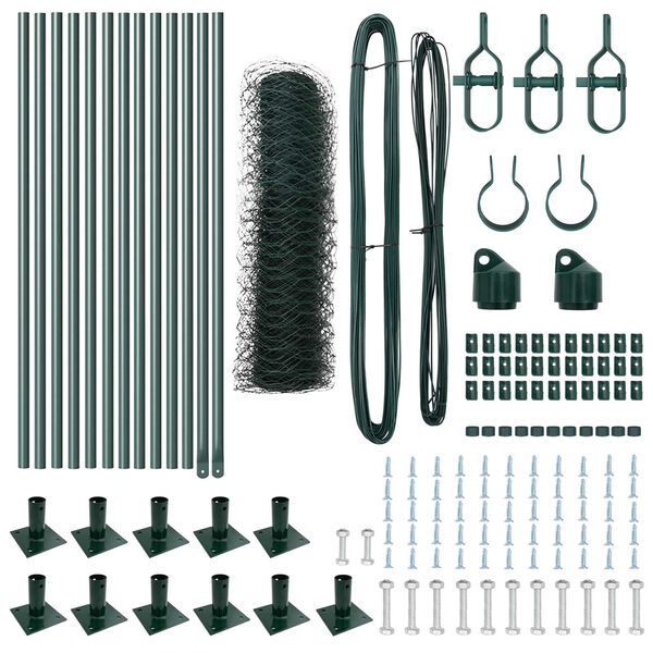 vidaXL Tvorelės stulpas Žalia 25 x 0,4 m (50 mm tinklelis)