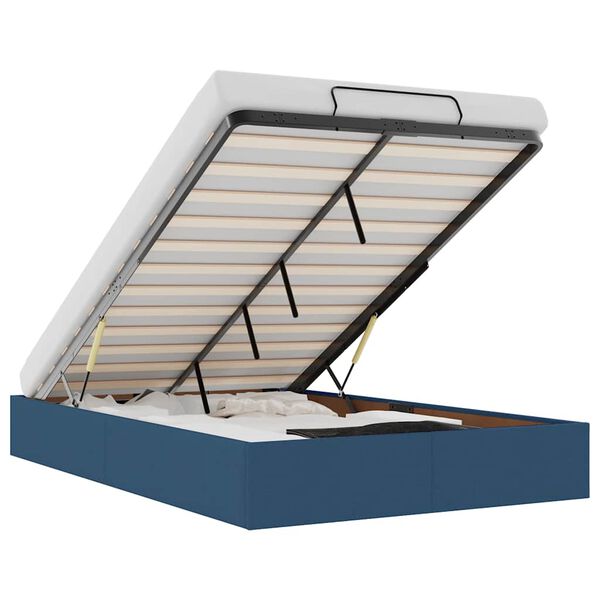 vidaXL Osmanų lovos rėmas be čiužinio, mėlynas, 120x190cm, audinys