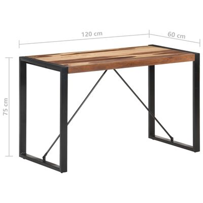 vidaXL Valgomojo stalas, 120x60x75cm, mediena su dalbergijos apdaila