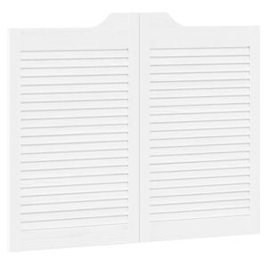 vidaXL Sukamosios durys Balta 80 x 50 cm Pu&scaron;ies medienos masyvas