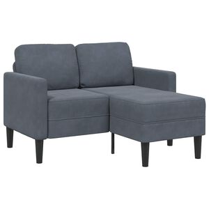 vidaXL dvivietė sofa su gultu L formos tamsiai pilka 125 cm aksomas