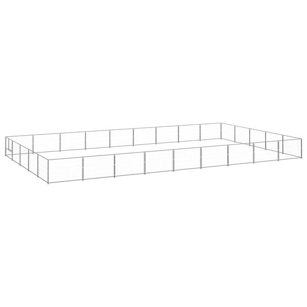 vidaXL Voljeras &scaron;unims, sidabrinės spalvos, 45m&sup2;, plienas