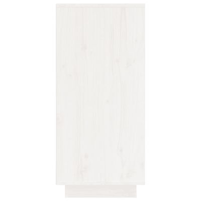 vidaXL Šoninė spintelė, balta, 60x34x75cm, pušies medienos masyvas