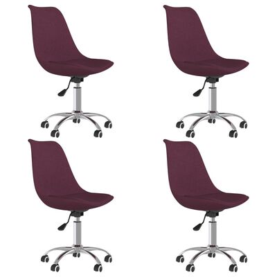 vidaXL Pasukamos valgomojo kėdės, 4vnt., violetinės spalvos, audinys