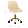 vidaXL Pasukamos valgomojo kėdės, 4vnt., kreminės spalvos, aksomas
