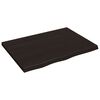 vidaXL Stalvir&scaron;is, tamsiai rudas, 80x60x(2-4) cm, ąžuolo masyvas