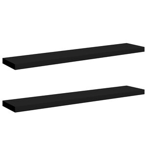 vidaXL Pakabinamos lentynos, 2vnt., juodos, 120x23,5x3,8cm, MDF