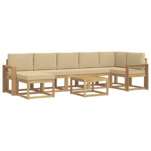 vidaXL Lauko sofos komplektas 8 vnt. 7 vietos Balta ir kreminė