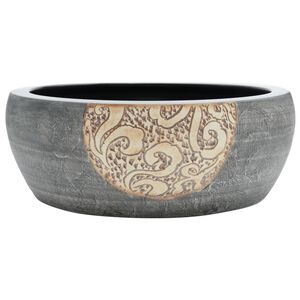 vidaXL Praustuvas ant stalvir&scaron;io, juodas/rudas, 41x14cm, keramika