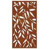 vidaXL Sodo sienos dekoracija, 105x55cm, corten plienas, bambukas