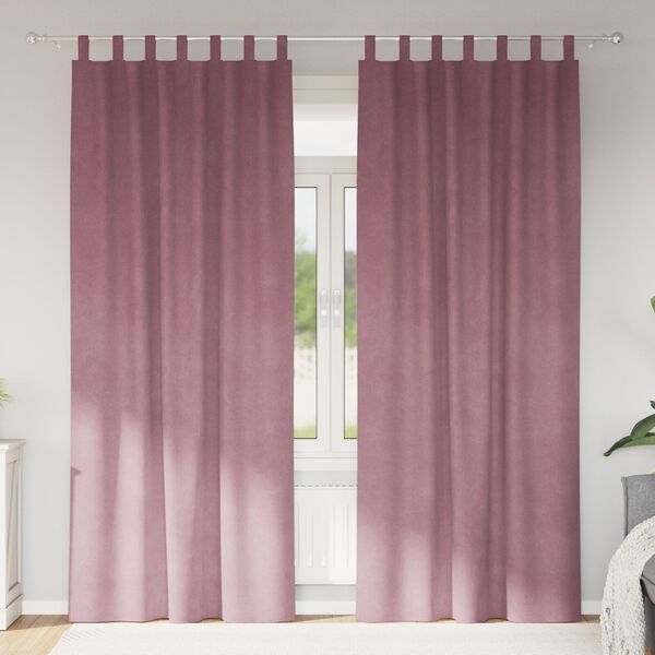 vidaXL Užtemdymo užuolaidos 2 pcs Tamsiai rožinė 140 x 225 cm Aksomas