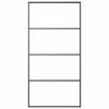 vidaXL Stumdomos durys, juodos, 102,5x205cm, ESG stiklas ir aliuminis