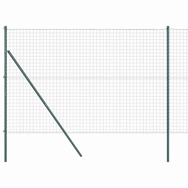 vidaXL Tvora su stulpais Žalia 1,6 x 10 m Plienas ir PVC