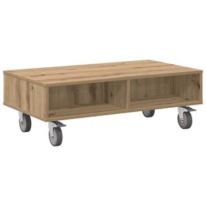 vidaXL Staliukas su ratais Amatininkų ąžuolas 90 x 50 x 30 cm