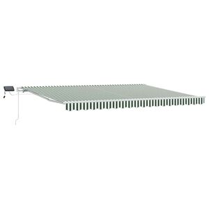 vidaXL I&scaron;traukiama markizė Žalia ir balta 450 &times; 300 cm
