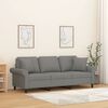 vidaXL Trivietė sofa su pagalvėmis, tamsiai pilka, 180cm, audinys