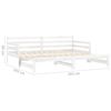 vidaXL I&scaron;traukiama lova, balta, 2x(90x200)cm, pu&scaron;ies medienos masyvas