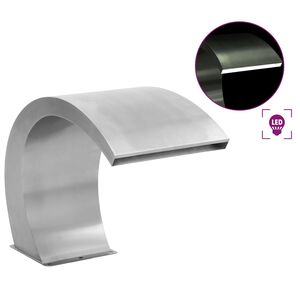 vidaXL Baseino fontanas su LED, 30x60x45cm, nerūdijantis plienas