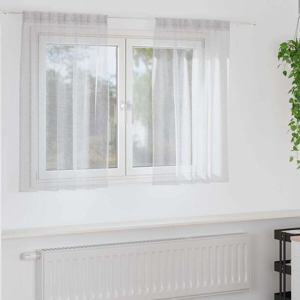 vidaXL Voile Užuolaida 2 pcs &Scaron;viesiai pilka 140 x 140 cm Poliesteris