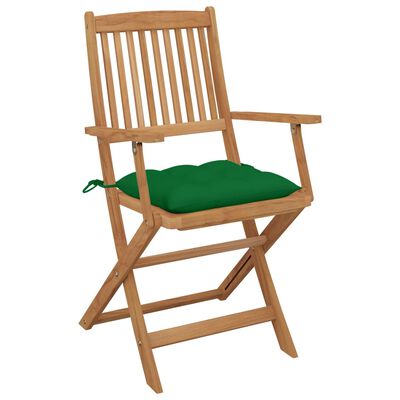 vidaXL Sulankstomos sodo kėdės su pagalvėlėmis, 8vnt., akacija