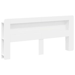 vidaXL Galvūgalio spintelė su saugykla Balta Dirbtinė mediena