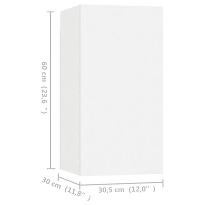 vidaXL Televizoriaus spintelės, 2vnt.,, baltos, 30,5x30x60cm, MDP