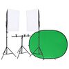 vidaXL Fotostudijos rinkinys su apšvietimo rinkiniu ir fonu