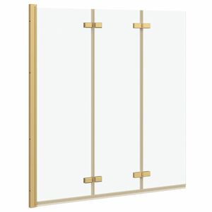 vidaXL Sulankstoma du&scaron;o kabina Auksinė 130 x 138 cm