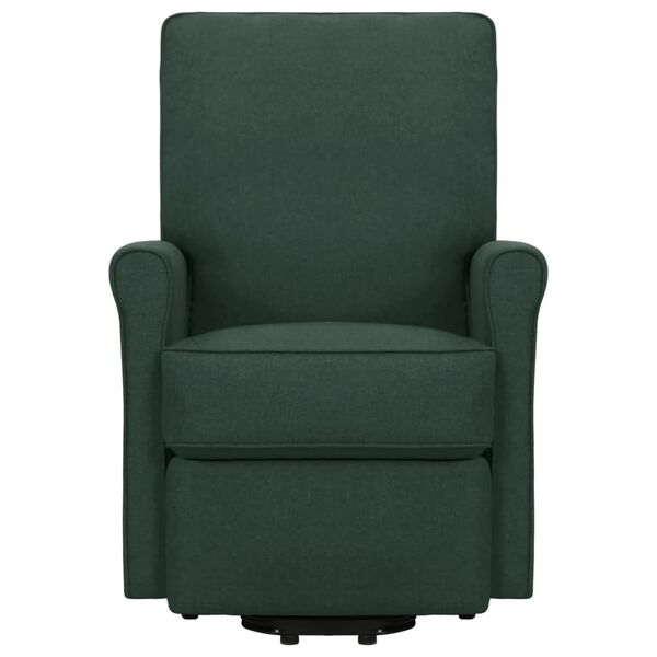 vidaXL Atsistojantis krėslas, tamsiai žalios spalvos, audinys