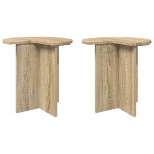 vidaXL &Scaron;oninis stalas su saugykla 2 pcs Sonoma ąžuolas &Oslash; 39 x 38 cm