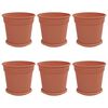 vidaXL Augalų vazonai 6 pcs Raudona plyta &Oslash; 19 x 16 cm Plastmasė