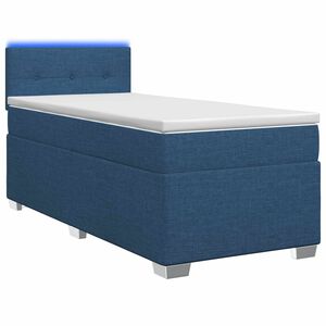 vidaXL Lova su čiužiniu ir LED ap&scaron;vietimu Mėlyna 80 x 200 cm Audinys